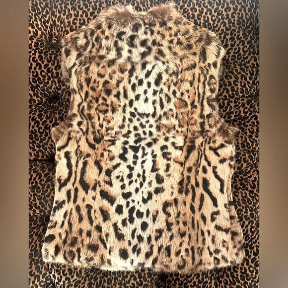 Nwt* Adrienne Landau Fur leopard print Vest - Picture 5 of 7